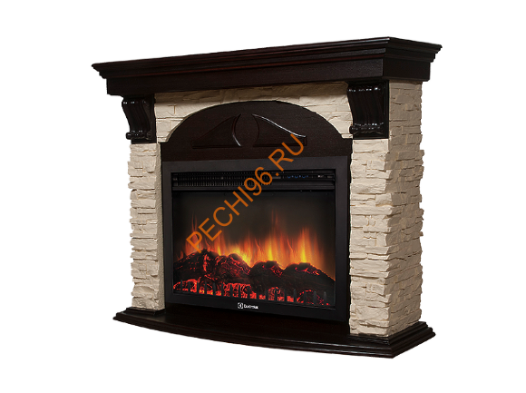 Электрокамин Electrolux EFP/P-2520LS с порталом Firelight Torre 25S, слоновая кость, венге