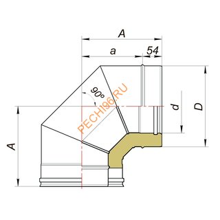 Отвод ВУЛКАН VBR 90° D115/210 мм, нерж 0.5, черный
