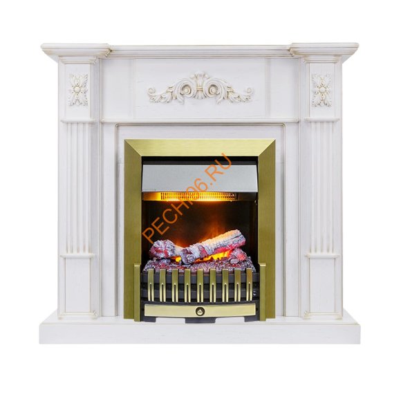 Электрокамин Dimplex Martin с очагом Danville Antique Brass FB2 белый дуб