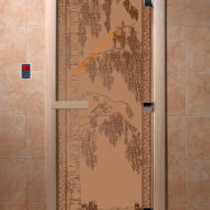Дверь стеклянная DoorWood «Березка бронза матовая», 1900х800 мм