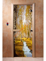 Дверь стеклянная DoorWood с фотопечатью «Золотая осень» Дверь стеклянная DoorWood с фотопечатью «Золотая осень»