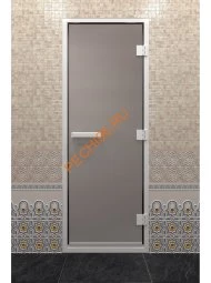 Дверь стеклянная DoorWood Хамам сатин, 2000х800 мм