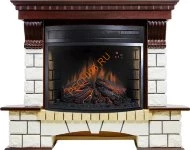Электрокамин Royal Flame Pierre Luxe угловой темный дуб/белый с очагом Dioramic 28 LED FX