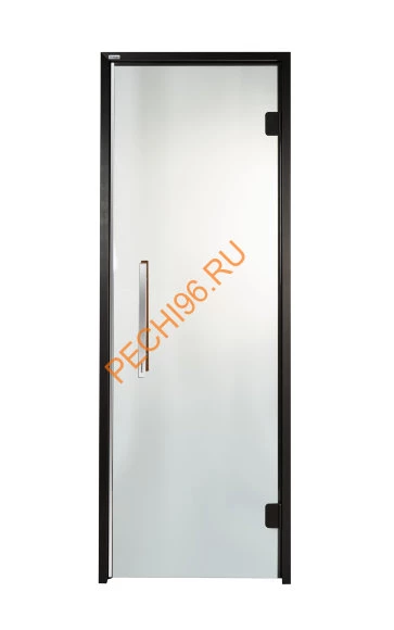 Дверь стеклянная Grandis GS 8х19-M1-S-Bl коробка алюминий Diamond Black, ручка Термоабаш