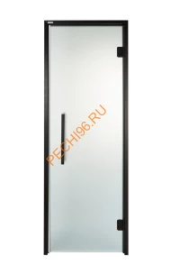 Дверь стеклянная Grandis GS 9х21-M-S-Bl коробка алюминий Diamond Black, ручка Термоабаш