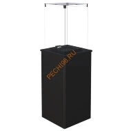 Камин уличный газовый Kratki PATIO MINI/M/G31/37MBAR/CZ, черное стекло