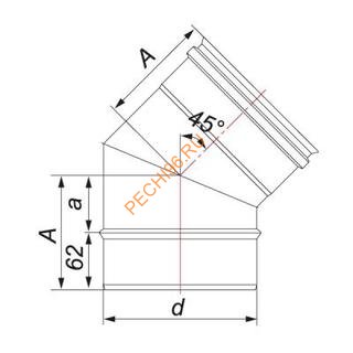 Отвод ВУЛКАН VHR 45° d150 Отвод ВУЛКАН VHR 45° d150