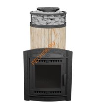 Печь банная Атмосфера XL Окаменевшее дерево ламель+сетка