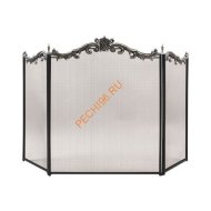 Экран каминный C39040BK черный с чугунным обрамлением