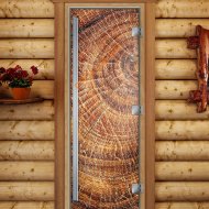 Дверь стеклянная DoorWood «Престиж», 800х2000мм, с фотопечатью «Текстура дерева»