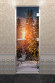 Дверь стеклянная DoorWood Хамам с фотопечатью «Закат в лесу», 1900х700 мм