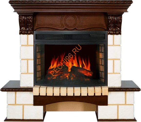 Электрокамин Royal Flame Pierre Luxe темный дуб/шампань с очагом Dioramic 25 LED FX