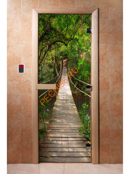 Дверь стеклянная DoorWood с фотопечатью «Подвесной мост» Дверь стеклянная DoorWood с фотопечатью «Подвесной мост»