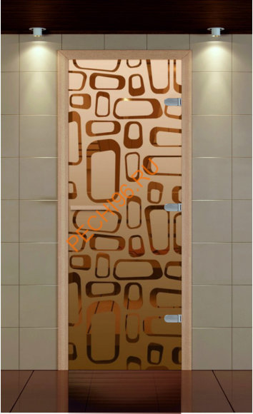 Дверь стеклянная ALDO NEW «Поток» коробка бук без порога