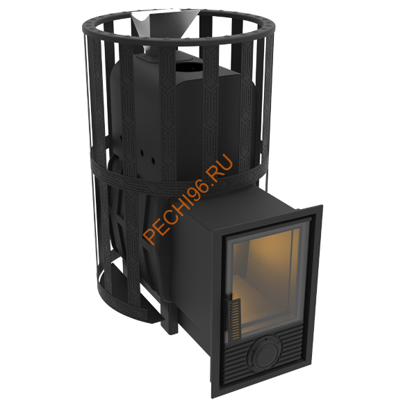 Печь-камин банная Берёзка Воевода 15 Д-2 ЗК, сетка