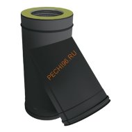 Тройник ВУЛКАН VBR 45° D120/220 мм, нерж 0.5, черный