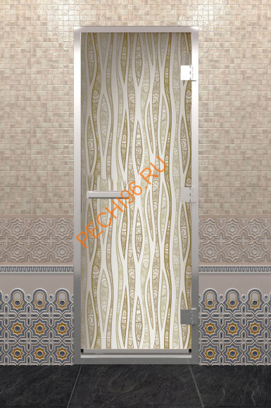 Дверь стеклянная DoorWood Хамам с фотопечатью «Модерн», 1900х700 мм