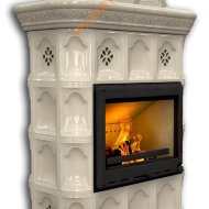 Печь-камин КимрПечь Истра пристенный двухъярусный Ваниль