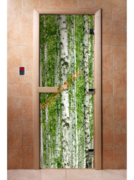 Дверь стеклянная DoorWood с фотопечатью «Березовая роща» Дверь стеклянная DoorWood с фотопечатью «Березовая роща»