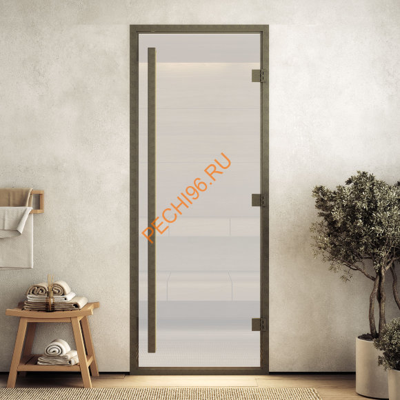 Дверь стеклянная DoorWood Хамам АРТ Wood 125 сатин