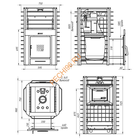 Печь банная Ермак Сетка-PRO 50 Печь банная Ермак Сетка-PRO 50