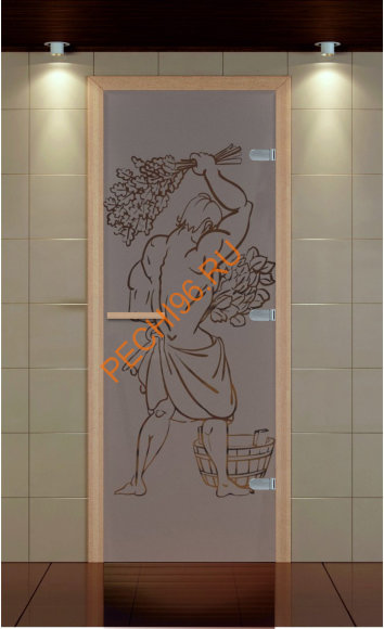 Дверь стеклянная ALDO NEW «Эх, да банька!» коробка бук без порога