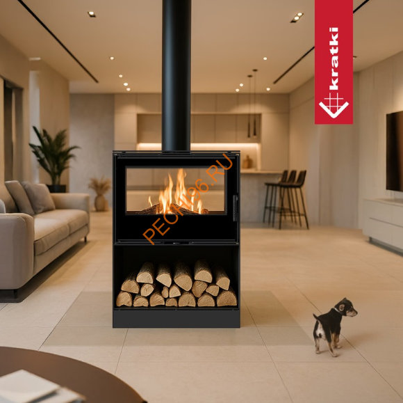 Печь-камин Kratki PRO KARI 80/W tunel Печь-камин Kratki PRO KARI 80/W tunel