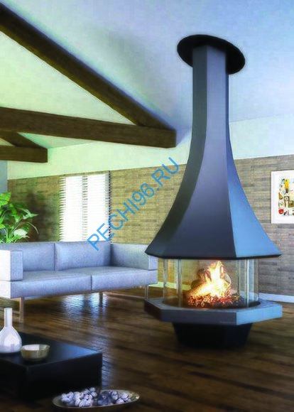 Камин Bordelet EOLIA 907, центральный со стеклом Камин Bordelet EOLIA 907, центральный со стеклом