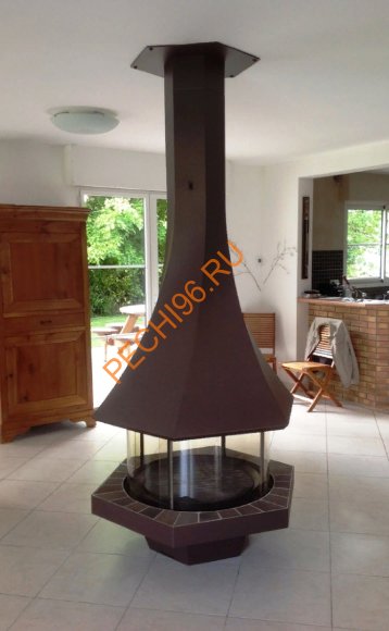 Камин Bordelet EOLIA 907, центральный со стеклом Камин Bordelet EOLIA 907, центральный со стеклом