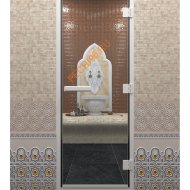 Дверь стеклянная DoorWood Хамам прозрачная, 1900х700 мм