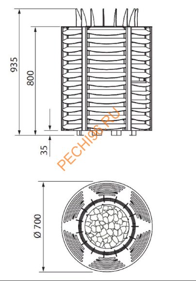 Электрическая печь EOS Shark 12,0 kW без ограды Электрическая печь EOS Shark 12,0 kW без ограды