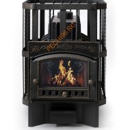 Печь-камин банная чугунная Сибирь 32, Кованная сетка, Панорама