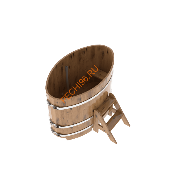 Купель для бани BentWood овальная из дуба Рустик, 0,80х1,42 м