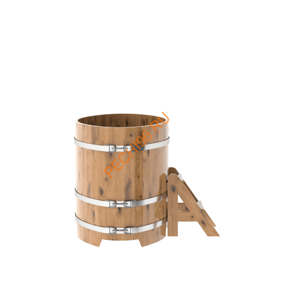 Купель для бани BentWood овальная из дуба Рустик, 0,80х1,42 м