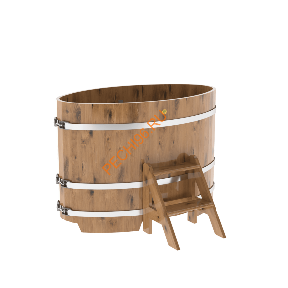 Купель для бани BentWood овальная из дуба Рустик, 0,80х1,42 м