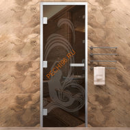 Дверь в хамам стеклянная Арта Элит Арт Русалка, коробка алюминий