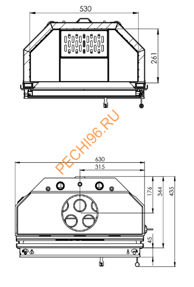 Каминная топка Hitze ALAQS54x39S