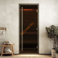 Дверь стеклянная DoorWood Хамам АРТ Wood 125 бронза матовая