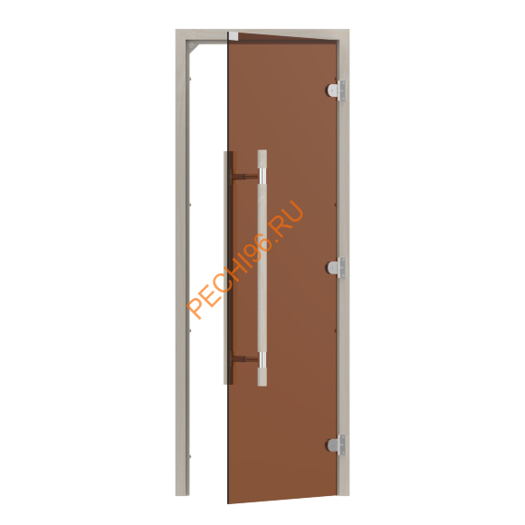 Дверь стеклянная Sawo «бронза» 741-3SGА-3 7/19, коробка осина, без порога