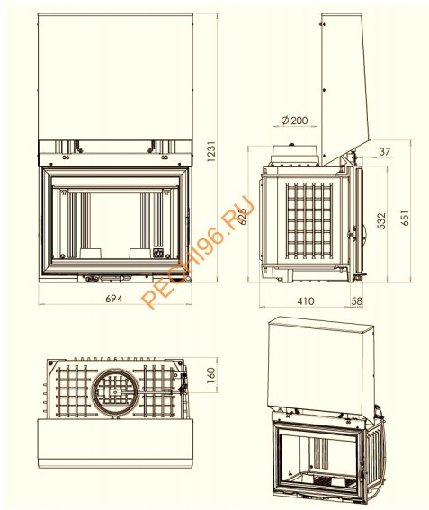 Каминная топка CHAZELLES C700R Каминная топка CHAZELLES C700R