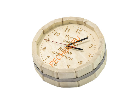 Часы Бочка с гравировкой ЛЮКС, липа