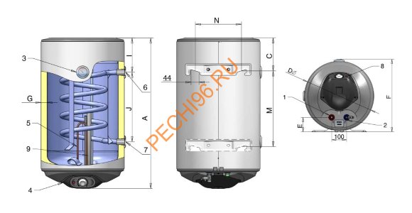 Бойлер косвенного нагрева Parpol MSH 80, настенный Бойлер косвенного нагрева Parpol MSH 80, настенный