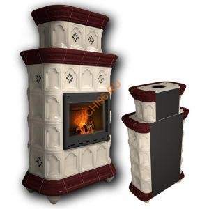 Печь-камин КимрПечь Истра пристенный двухъярусный Вишня Печь-камин КимрПечь Истра пристенный двухъярусный Вишня