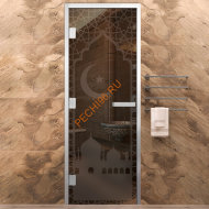 Дверь в хамам стеклянная Арта Элит Арт Мечеть, коробка алюминий