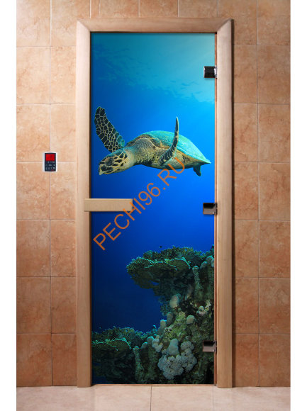 Дверь стеклянная DoorWood с фотопечатью «На глубине» Дверь стеклянная DoorWood с фотопечатью «На глубине»