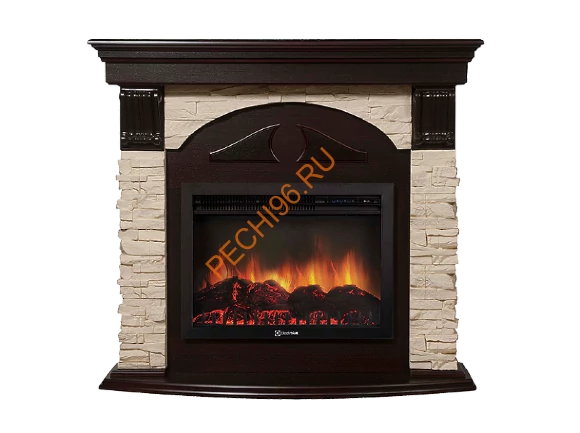Электрокамин Electrolux EFP/P-3020LS с порталом Firelight Torre 30U угловой, слоновая кость, темный дуб