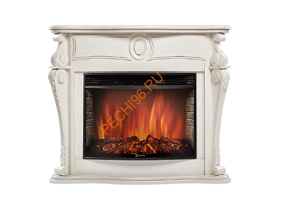 Электрокамин Electrolux Sphere Plus EFP/P-3320RLS с порталом Firelight Ovatio 30, беленый дуб