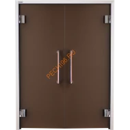 Двери стеклянные двустворчатые Grandis GS 15х19-B-Н-Br