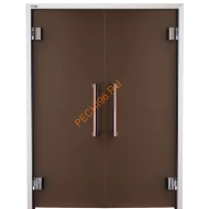 Двери стеклянные двустворчатые Grandis GS 15х20-MB-Н-Br