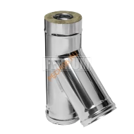 Сэндвич-тройник 135° Феррум, нержавейка AISI 430-0,8 мм/оцинковка-0,5 мм, d 120/200 мм
